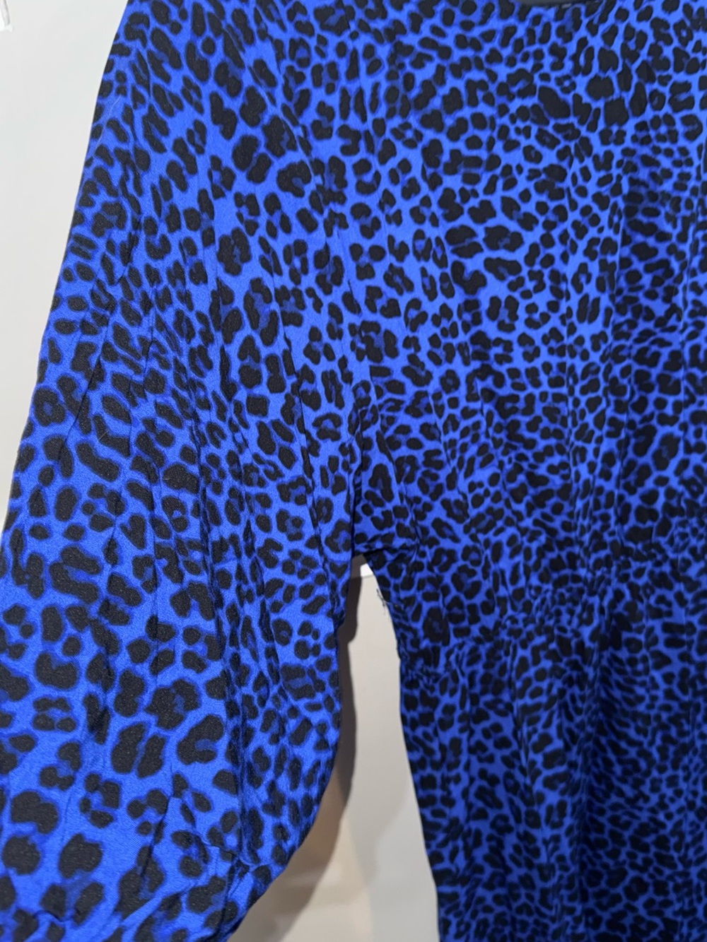 H&M Royal Blue Animal Print Elastic-Waist Mini Dress - Picture 3 of 5